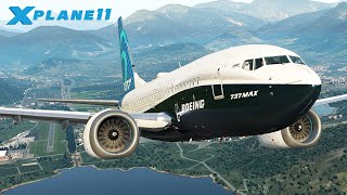 XPlane 11  Boeing 737 MAX  Cold Start amp Takeoff From Lugano Airport [upl. by Gillman768]