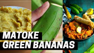 MATOKE GREEN BANANAS SPICY MATOKE MASH WITH INDIAN SPICES  SanjanaFeasts [upl. by Airamalegna]