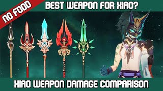 Xiao 27 Weapons Damage Comparison Showcases 2pcs Gladiator Viridescent NO FOOD BUFF Genshin Impact [upl. by Alig]