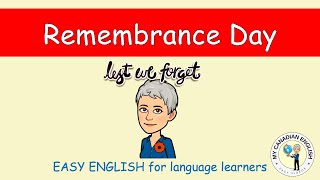 Remembrance Day  Easy English for language learners [upl. by Ruiz]