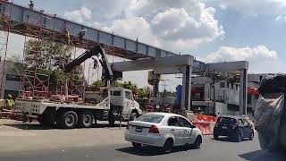 A LA CALLE  Trolebús elevado estación Deportivo de Santa Cruz Meyehualco continúan las obras [upl. by Blandina]