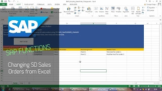 SAP Function BAPI Scripting  Changing SD Sales Orders from Excel [upl. by Bock]