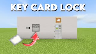 MINECRAFT HOW TO MAKE A KEY CARD DOOR LOCK IN BEDROCK  MINECRAFT DOOR LOCK TUTORIAL [upl. by Aretse]