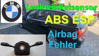 ABS ESP Airbag defekt Lenkwinkelsensor Wickelfeder Lenksäulenmodul Lenkstockschalter Reparatur BMW [upl. by Graniela162]