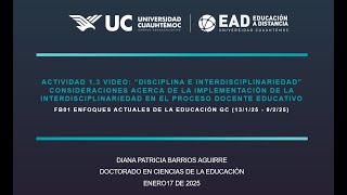 “Disciplina e interdisciplinariedad” Consideraciones acerca de la implementación de la interdiscipli [upl. by Asilana]