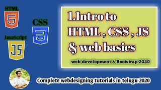 Introduction to HTML CSS JavaScript amp How websites work  Web Development in telugu Turtorial 1 [upl. by Ardnuek]