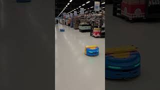 2 x Serena Mobile Robots moving down supermarket aisle [upl. by Russian]