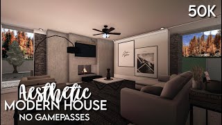 Bloxburg  Aesthetic Modern House Speed Build No Gamepass [upl. by Nairrot]