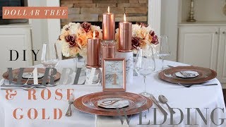 DIY Marble amp Rose Gold Wedding Decorations  Dollar Tree Wedding Centerpiece [upl. by Adil]