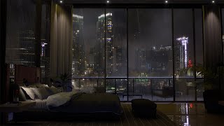 Spend The Night In An Exclusive Luxury Miami Apartment  Heavy Rain amp Thunder Sounds Outside  4K [upl. by Aihseyn]