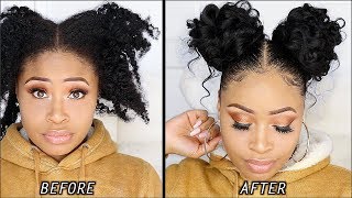 5 MINUTE NOHEAT CURLY BUNS [upl. by Hardan]