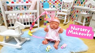 MINI REBORN NURSERY MAKEOVER FOR SILICONE BABY EMMA [upl. by Carree]