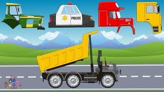 Street Vehicles  Police Car Fire Truck Bulldozer Tractor  Compilation Animated series [upl. by Etienne]