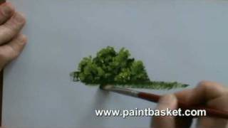 Painting lessons  How to paint trees and bushes in oil painting [upl. by Aniroz]