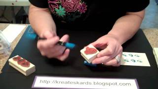 How to Ink Rubber Stamps  KreatesKards Tutorial [upl. by Shetrit]