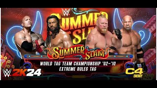 Roman amp Rock Vs Brock amp Goldberg🎮WWE wwe wwe2k23 romanreigns rock brocklesnar goldberg [upl. by Anaerb2]