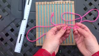 Weaving on a Cardboard Loom part 1 [upl. by Ahsirek297]