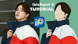 IBIS PAINT X TUTORIAL  Make your picture into a faceless cartoon  tiktok trend [upl. by Ydnim65]