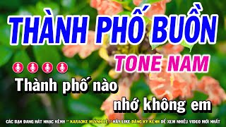 Karaoke Thành Phố Buồn  Tone Nam Nhạc Sống Rumba Dể Hát Huỳnh Lê [upl. by Aimek931]