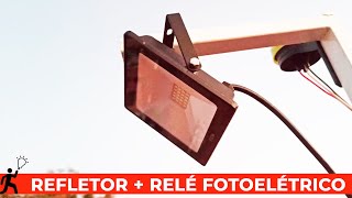 COMO INSTALAR REFLETOR LED COM RELÉ PARA LIGAR E DESLIGAR AUTOMATICAMENTE [upl. by Ynahteb]