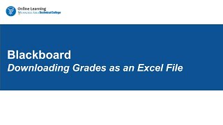 Downloading Grades from Blackboard as an Excel File [upl. by Etat]