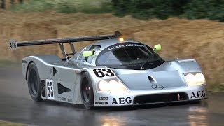 Sauber Mercedes C9 50L V8 Turbocharged  Lovely Exhaust Sounds at FOS Goodwood [upl. by Raychel708]