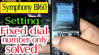 Symphony BL60 Fixed dial number only Disable  Setting fixed dial number only Symphony B60 [upl. by Ennayhc]