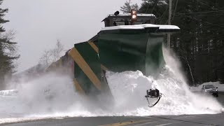 Plow extra Conway Scenic plows the Mountain Division  Crawford Notch NH  2172025 [upl. by Pernick]