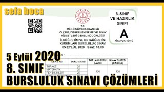 2020 8 SINIF ve HAZIRLIK BURSLULUK SINAVI ÇÖZÜMLERİ [upl. by Nagram]