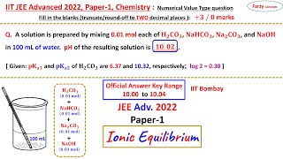 A solution is prepared by mixing 001 mol each of H2CO3 NaHCO3 Na2CO3 and NaOH in100 mL of water [upl. by Emyle484]