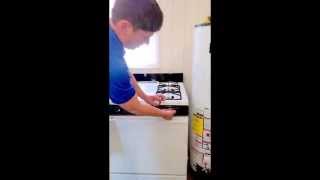 How to operate battery ignition gas cook range stove [upl. by Currey366]