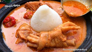 How To Make Authentic Peanut Butter Soup With Rice Ball Today Ghana Nkatie Nkwan Special [upl. by Dione]