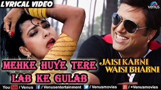 Mehke Huye Tere Lab Ke Full Song With Lyrics  Jaisi Karni Waisi Bharni  Govinda Kimi Katkar [upl. by Henrieta40]