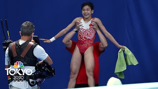 PERFECT SCORE 14yearold Quans alltime diving final wins gold  Tokyo Olympics  NBC Sports [upl. by Siloam179]