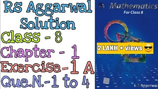 Rational Numbers  Class 8 Exercise 1A Question 14  Rs Aggarwal  Md Sir [upl. by Smith525]