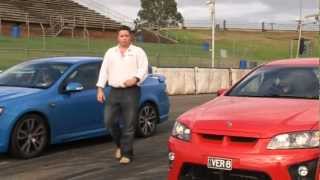 Holden HSV ClubSport v Ford FPV F6 2008  Head to Head  Performance  Drivecomau [upl. by Boothman]