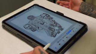 How to make Large Tattoo Stencils on Procreate [upl. by Sigrid]