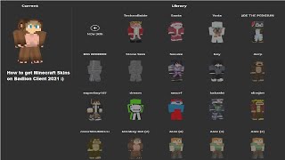 How to ChangeGet Minecraft Java Skins  2021  Badlion Client [upl. by Anilrats]