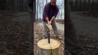 Splitting wedge vs wood 4 splittingfirewood [upl. by Aicilyhp64]