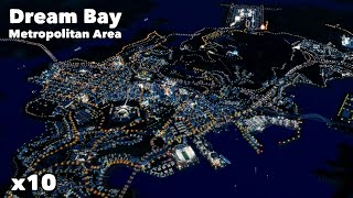 Dream Bay Metropolitan Area Timelapse Build  Cities Skylines [upl. by Ecirum]