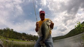 Crappie Fishing  Catching Slabs From The Bank [upl. by Pesek49]