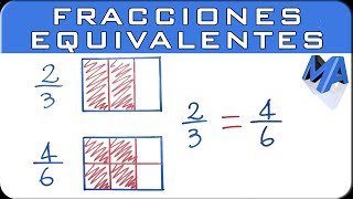 Fracciones equivalentes  Explicación gráfica y numérica [upl. by Ennobe]