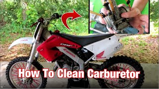 How to clean carburetor on a Cr 125 build series part 2 [upl. by Sussi384]