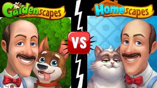 GARDENSCAPES VS HOMESCAPES GAMEPLAY [upl. by Fidela785]