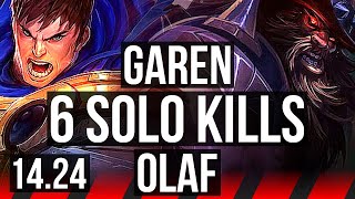 GAREN vs OLAF TOP  6 solo kills  NA Master  1424 [upl. by Evatsug788]