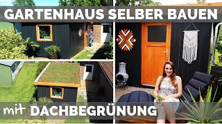 Gartenhaus selber bauen  DIY Anleitung  Dachbegrünung  Werkstatt einrichten  Holzhaus Holzhütte [upl. by Aniuqahs208]