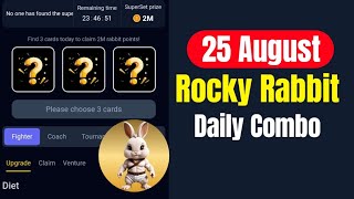 Rocky Rabbit Daily Combo 25 August  Rocky Rabbit Daily Combo Card Today [upl. by Issor]