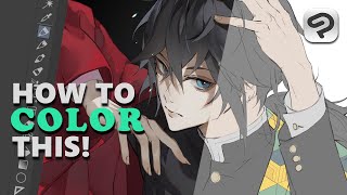 How to Color ● Full Digital Art Shading Process  Tutorial Clip Studio Paint [upl. by Duile]