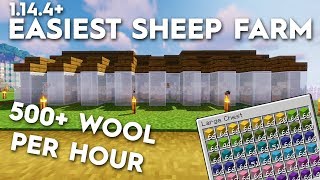 Minecraft Sheep Farm  Easiest  500 Wool Per Hour 120 [upl. by Eerb]