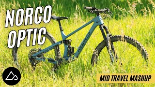 2021 Norco Optic Review A Fun MidTravel Trail Bike MidTravel Mashup [upl. by Ahsekyt]